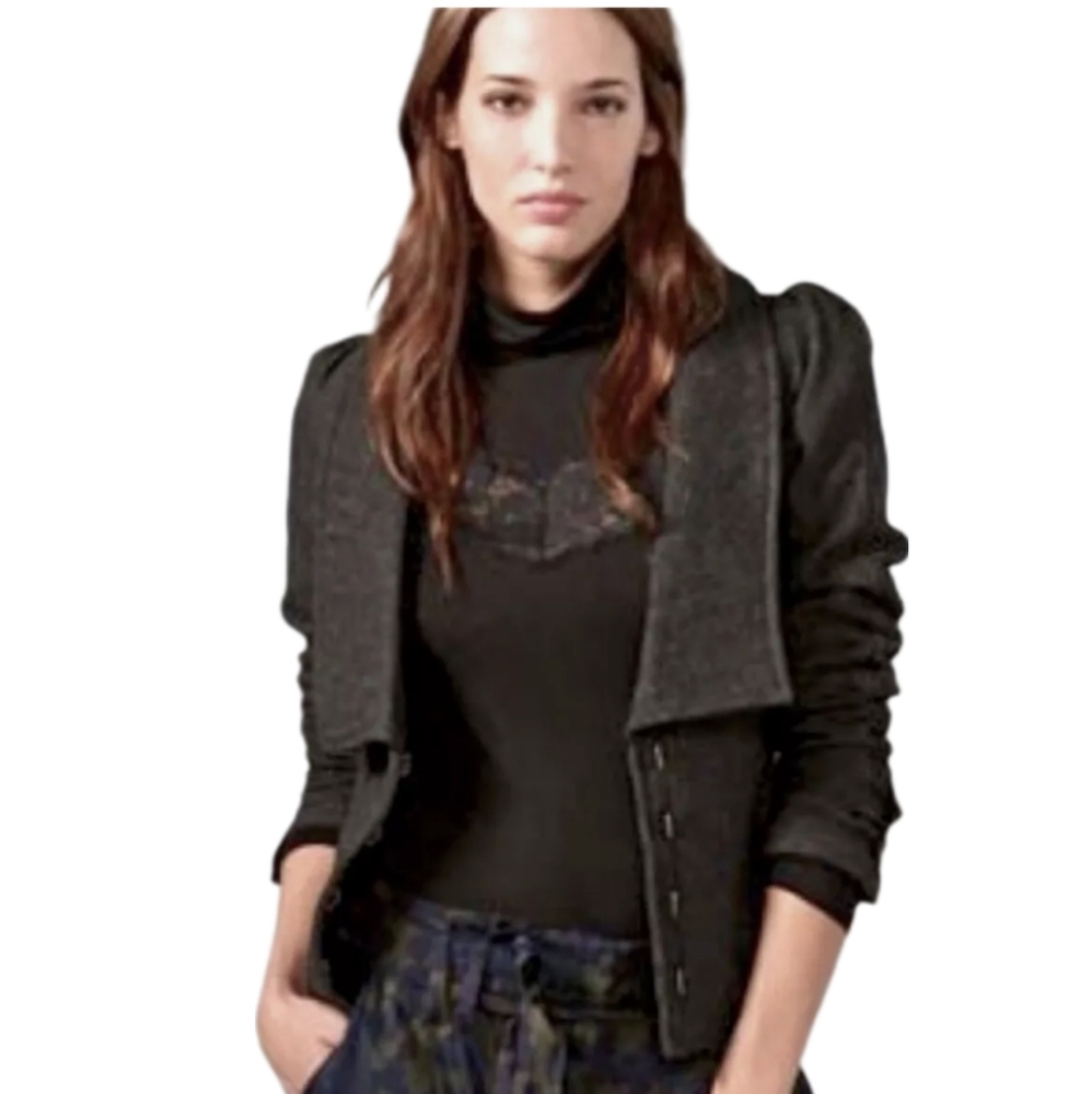 Free People Wool Herringbone Blazer Jacket - Picture 5 of 9